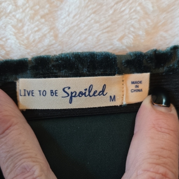 Kohl's NWT M Dk Green Floral Velvet Midi Skirt Romantic Goth - Picture 8 of 9